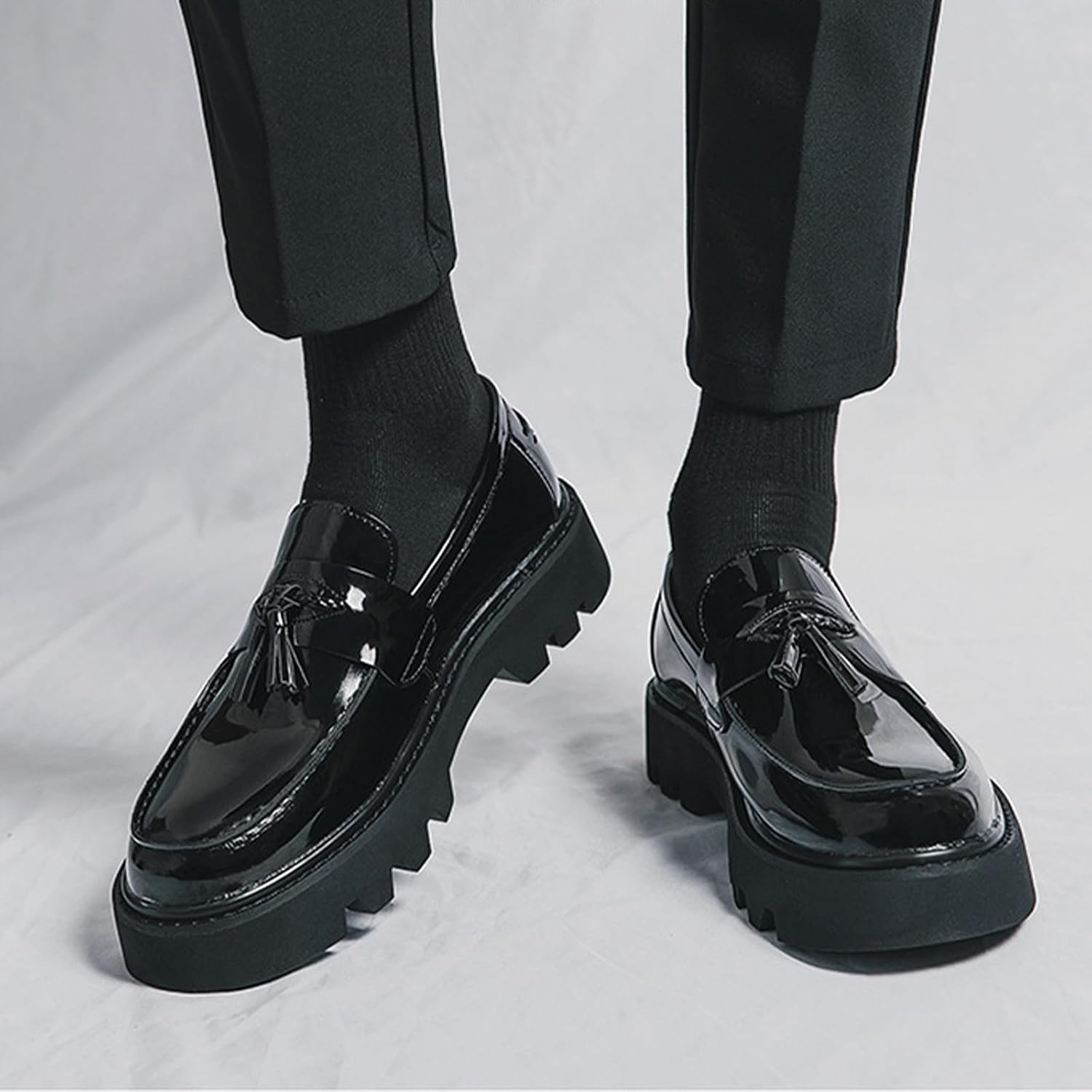 Men's Patent Leather Tassel Loafers - Image 3