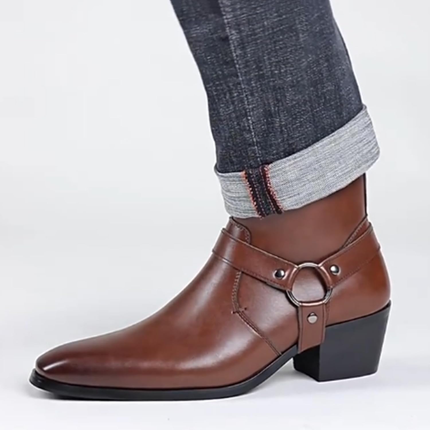 Men's Leather Cap Toe Chelsea Boots - Image 3