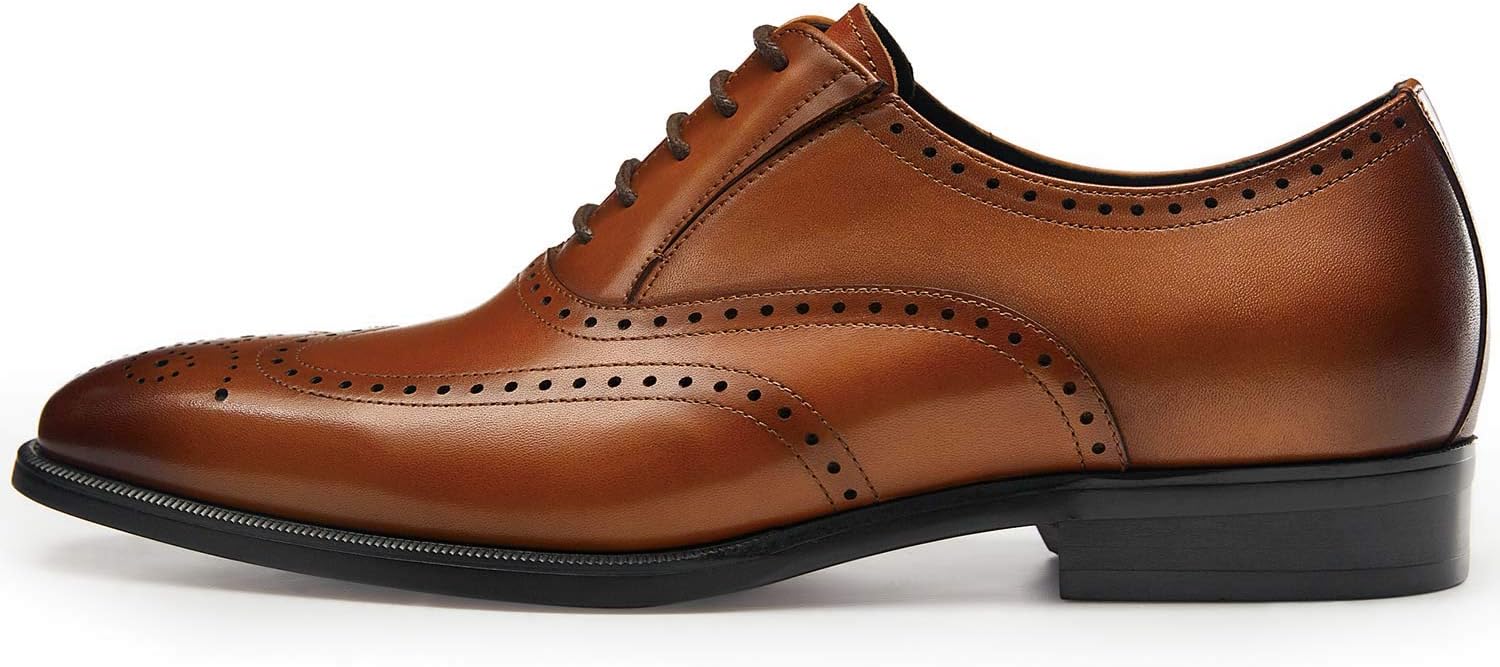 Men's Leather Brogue Oxford Shoes - Image 3
