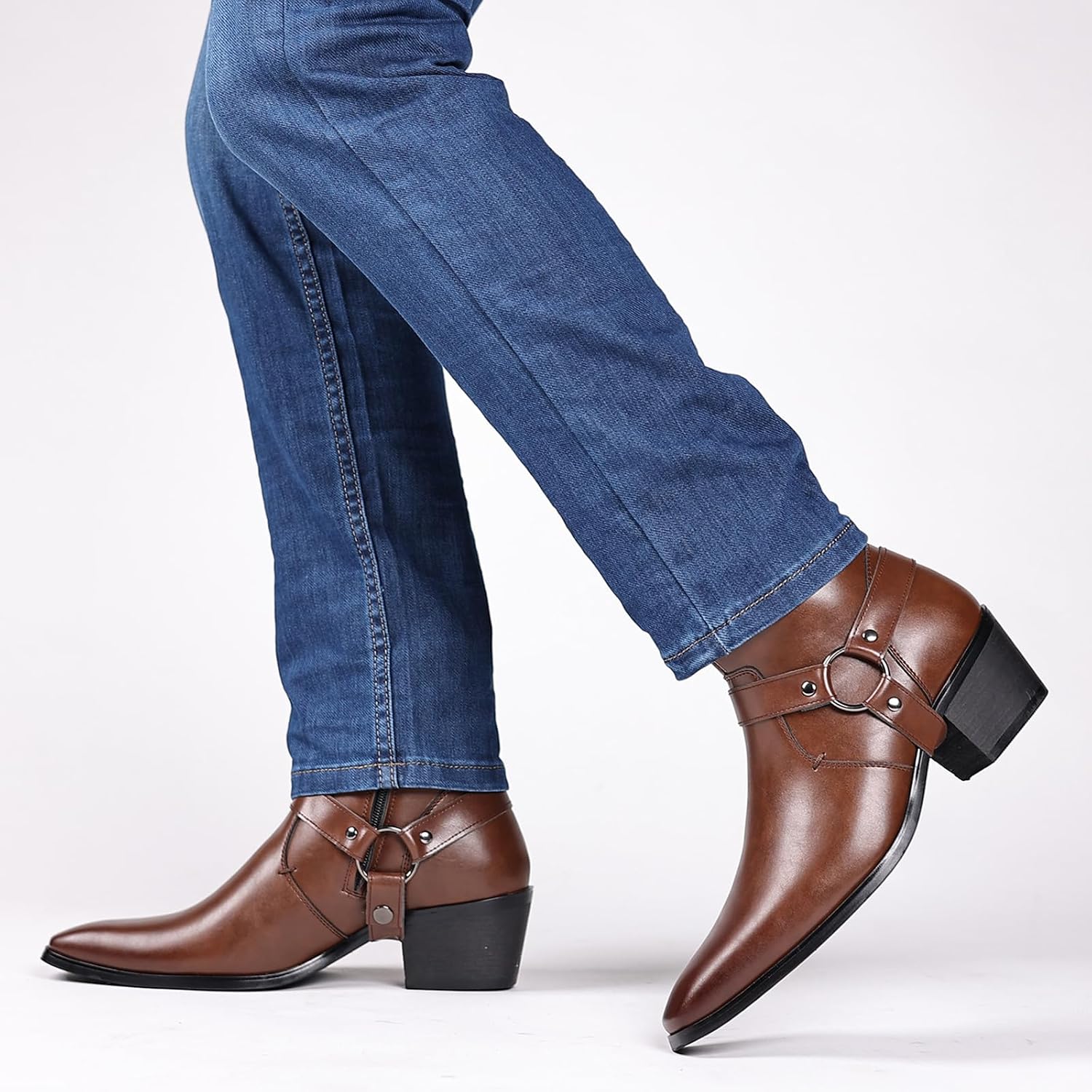 Men's Leather Cap Toe Chelsea Boots - Image 2